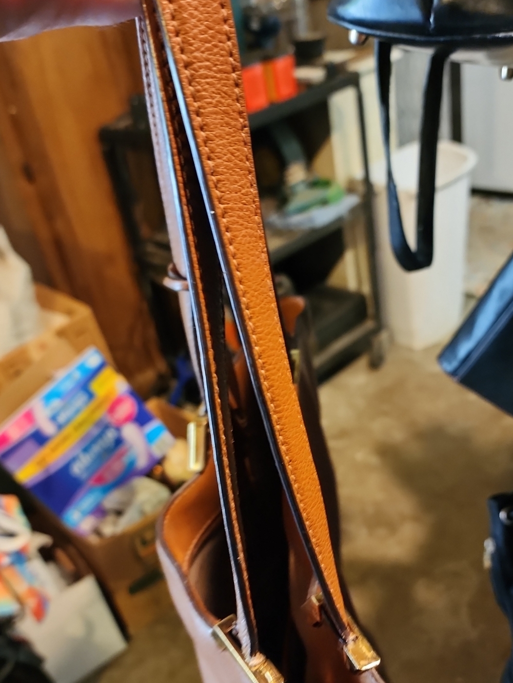 Ralph Lauren RLL Cognac Leather Tote with Gold Hardware - Clean! Large Tote! - Picture 9 of 11